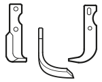 Hoes, bed tiller tines and potato blades for rotary tillers, engine driven cultivators and potato bed shaper tines