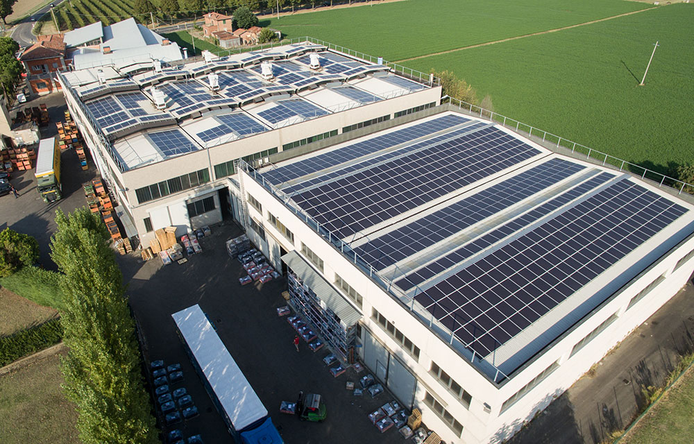 Photovoltaikdach des Zappettificio Muzzi